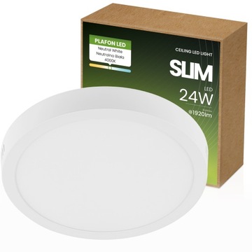 Panel LED 24W PLAFON NATYNKOWY OKRĄGŁY MOCNY LAMPA SUFITOWA OPRAWA ŚCIENNA