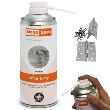 Smar biały Megaspec do bram 400ml spray do zawiasów