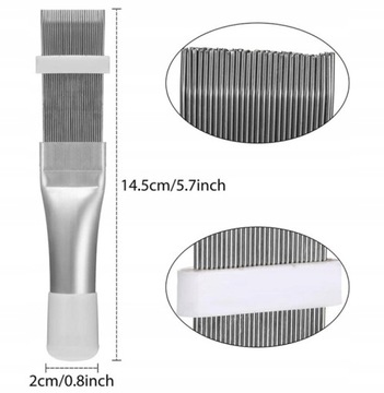 Grzebień stalowy do prostowania lameli + szczotka