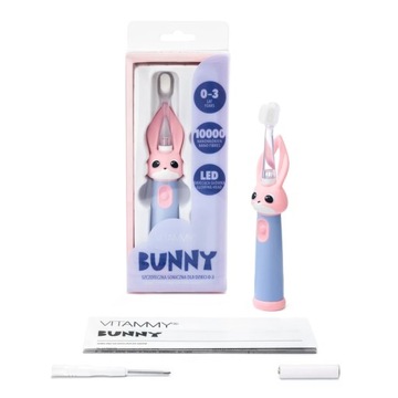Зубная щетка Vitammy Bunny Pink Sonic для детей 0-3 лет с подсветкой