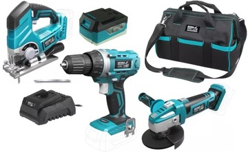 DEDRA ZESTAW ELEKTRONARZĘDZI SAS+ 18V 5AH SZLIFIERKA TORBA WKRĘTARKA