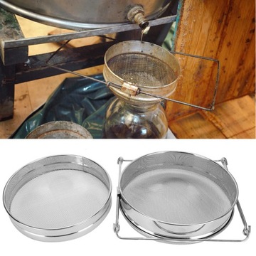 ДВОЙНОЙ СИТОК ИЗ НЕРЖАВЕЮЩЕЙ НЕРЖАВЕЮЩЕЙ, ТОЛСТЫЙ, ВЫПУКЛЫЙ СИТОК ДЛЯ МЕДА, 2 РАСШИРЯЕМЫХ СИТА