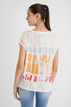 DESIGUAL BIAŁY T-SHIRT WZÓR (M)