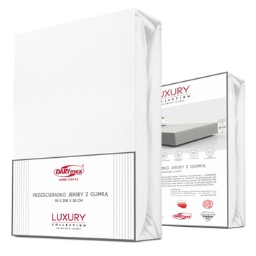 Prześcieradło jersey elastan z gumką white/biały 140x200x25 Darymex