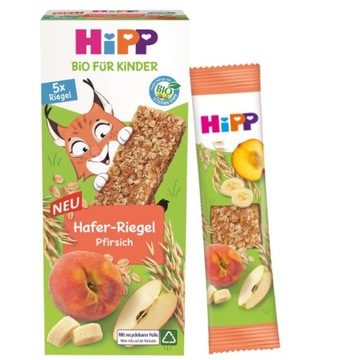 HiPP Batonik owsiany Brzoskwinie BIO, 5x20g