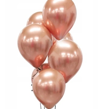 Balony różowo złote metalizowane chromowe shiny