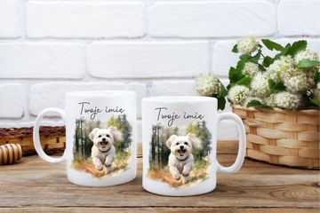 Кружка с собакой, МАЛЬТИЙСКАЯ собачка + любое имя