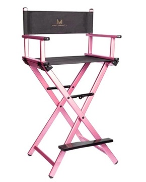 Krzesło do wizażu | makijażu | składane | RÓŻOWE