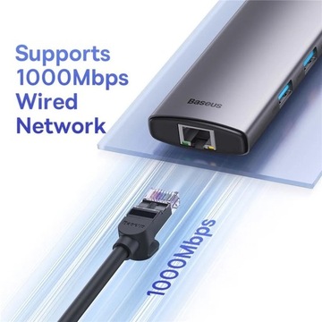 Адаптер BASEUS HUB 8in1 Type C на 3x USB3.0/PD/HDMI 4K 60Гц
