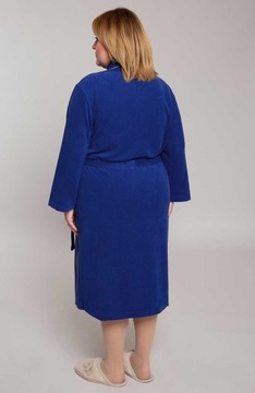 Chabrowy dzianinowy szlafrok z kieszeniami 58