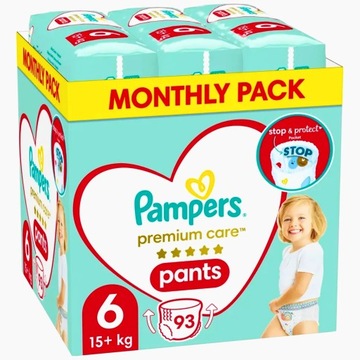 Pieluchy PAMPERS Premium PANTS MTH rozm 6 (15-25kg) 93szt