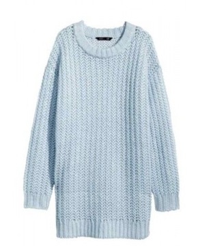 H&M SWETER OVERSIZE BŁĘKITNY R.34/XS NOWY!