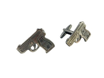Spinki do mankietów koszuli PISTOLET BROŃ ŻOŁNIERZ
