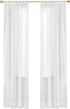 2x PRZESWITUJĄCE ZASŁONY z organzy Tunel Żabki 140x245cm SCM BIAŁE