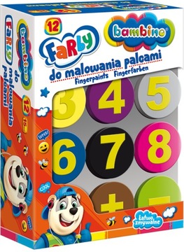 BAMBINO Farby farbki do malowania palcami 12 kol