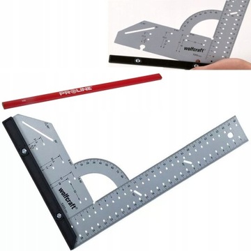 WOLFCRAFT Kątownik uniwersalny 200 x 300mm + Ołówek stolarski