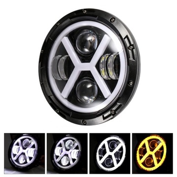 LAMPA REFLEKTOR LED RING DRL MOTOCYKL HARLEY 7''