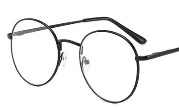 OKULARY metal korekcyjne MINUSY czarne -2