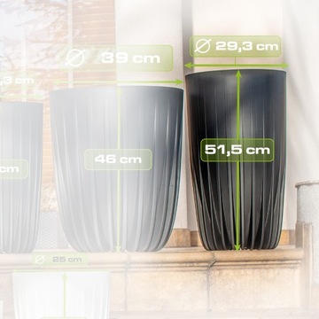 ЦВЕТОЧНЫЙ ГОРШОК ПОДСТАВКА ДЛЯ ЦВЕТОВ КРЫШКА-ВСТАВКА ЧАША ВЫСОКАЯ ТОНКАЯ MIRA HIGH 30x52см