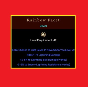D2R Diablo 2 Resurrected Nowy Ladder Light Rainbow Facet