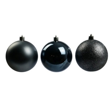 Grafitowe bombki choinkowe 8 cm komplet 6 szt.