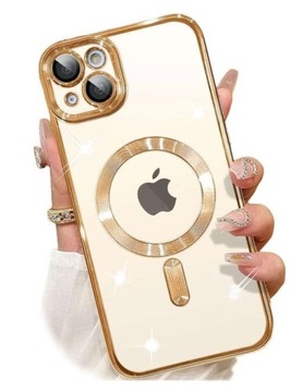 УСИЛЕННЫЙ ЧЕХОЛ MAGSAFE GLAMOUR для iPhone 13 / iPhone 14 + СТЕКЛО 9H