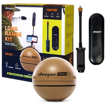 Echosonda DEEPER Chirp Plus 2 + Wzmacniacz Sygnału Long Range Kit + Uchwyt