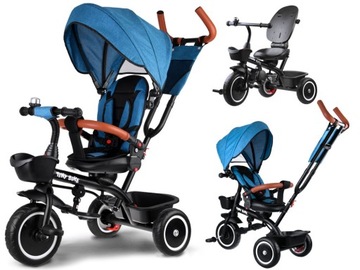 Детский трехколесный велосипед Tiny Bike 3в1 с навесом ROTATABLE 360 RR0650