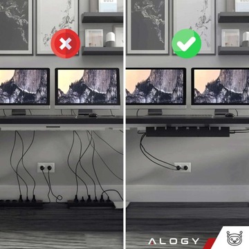 Maskownica Kabli Organizer na Kable Uchwyt Półka Regulowana pod Biurko Blat