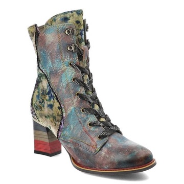 Niebieskie Botki Laura Vita Stylowe Buty