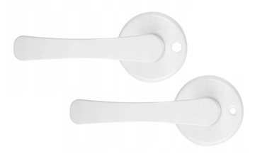 KLAMKA BISZKOPT OKRĄGŁY SZYLD BIAŁA