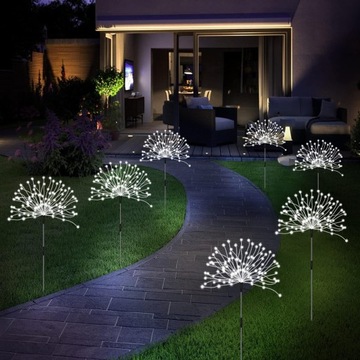 СОЛНЕЧНАЯ САДОВАЯ ЛАМПА 5 ШТ. Одуванчики ФЕЙЕРВЕРКИ УКРАШЕНИЕ 600 LED