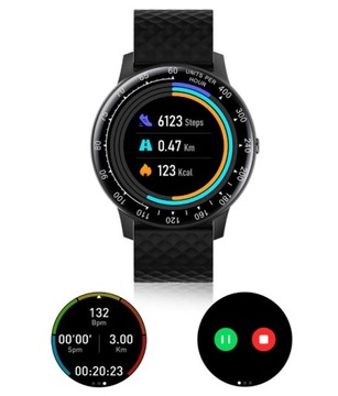 ZEGAREK SMARTWATCH SPORTOWY RONEBERG RiP68 CZARNY