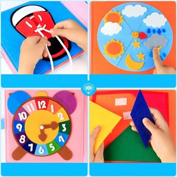 MONTESSORI KSIĄŻKA MANIPULACYJNA SENSORYCZNA FILC