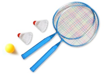НАБОР ДЛЯ БАДМИНТОНА 2 МЕТАЛЛИЧЕСКИЕ РАКЕТКИ + МЯЧ РАЗНЫХ И ЦВЕТОВ