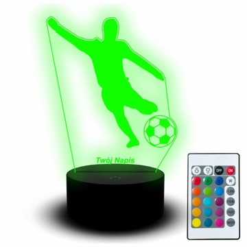 Lampka Nocna Led Biurkowa Statuetka Piłka Nożna Piłka Grawer Dla Piłkarza
