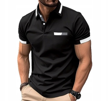 MODNA KOSZULKA MĘSKA POLO Z KRÓTKIM RĘKAWEM KOLORY S-3XL