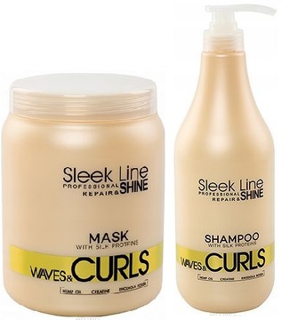Stapiz Maska SLEEK LINE Waves & Curle 1L + szampon