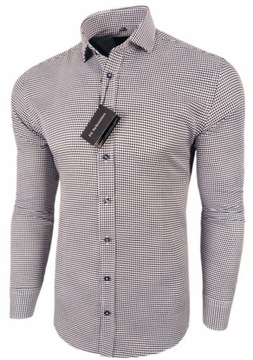 Koszula Męska Di Selentino wzór pepitka SLIM FIT Bawełna 41/L