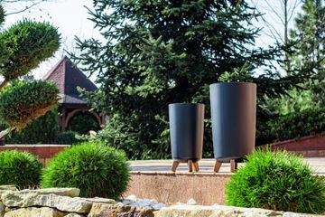 ВЫСОКИЙ ЦВЕТОЧНЫЙ ГОРШОК НА НОЖКАХ ДЛЯ ДОМАШНЕГО САДА АНТРАЦИЯ