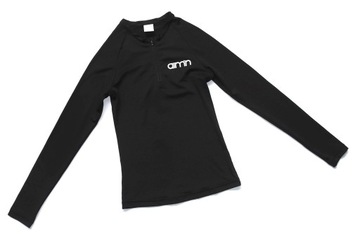 AIM'N S 36 CZARNA BLUZA ELASTYCZNA DOPASOWANA BLUZKA JOGGING ZAMEK