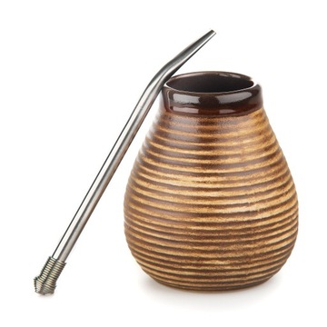 Zestaw naczynie, bombilla, do yerba mate miodowy