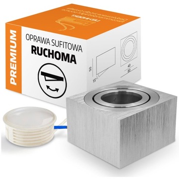 Spot Ruchomy Oprawa Halogenowa Chrom Tuba +LED 5W