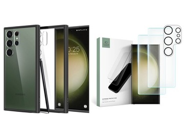 SPIGEN - ETUI CASE DO GALAXY S23 ULTRA + 2 x SZKŁO