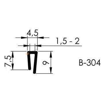 USZCZELKA NA RANT 1,5-2MM B-304 KRAWĘDZIOWA TYP U 1M