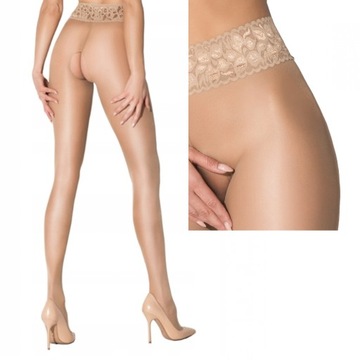 LACE 3/4 rajstopy z wycięciem w kroku