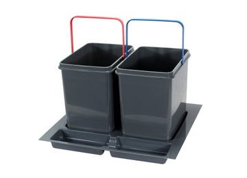 KOSZ na śmieci wkład do szuflady 60 pojemni 2x15L