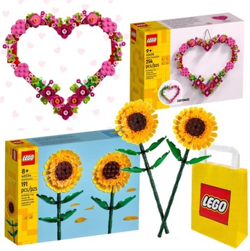 LEGO Creator 40638 Ozdoba w kształcie serca +LEGO Creator Słoneczniki 40524