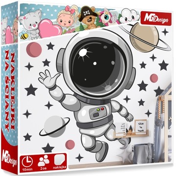 XL DUŻA Naklejka na ścianę ASTRONAUTA 59x57