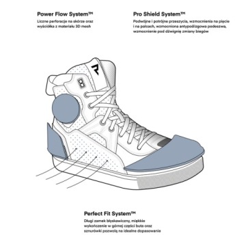 Короткие кожаные мотоциклетные туфли Rebelhorn Vandal Black/Black Sole 48